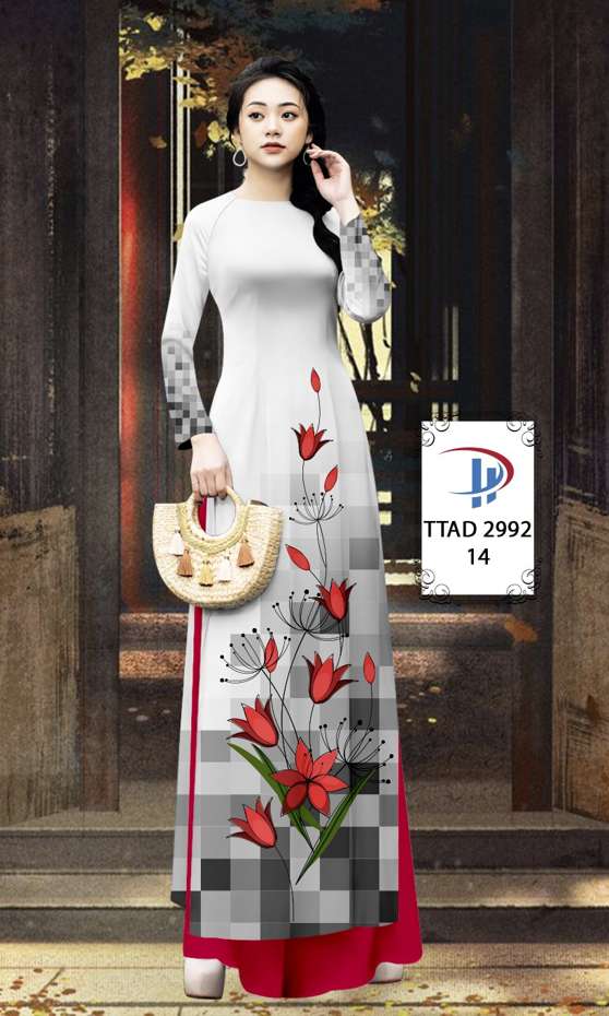 Vải Áo Dài Hoa In 3D AD TTAD2992 24